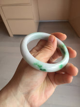 Load image into Gallery viewer, 56.5mm certified Type A 100% Natural sunny green/purple/white(白底青) Jadeite Jade bangle BF141-4072