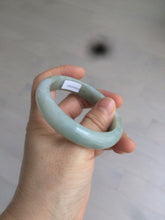 Load image into Gallery viewer, 52.5 mm Certified Type A 100% Natural light green/gray Jadeite Jade oval bangle AZ70-0363