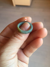 Load image into Gallery viewer, 16.9mm size 6 1/2 17.1mm 6 3/4 100% natural type A icy watery green/blue icy watery Guatemala jadeite jade band ring group BP81