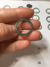 Load image into Gallery viewer, 16.5mm size 6 100% natural type A icy watery green/blue icy watery Guatemala jadeite jade band ring group PA256