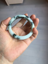 Load image into Gallery viewer, 53mm certified 100% natural Type A green white with green floating flowers jadeite bangle PD157-6246