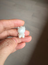 Load image into Gallery viewer, Type A 100% Natural oily dark green/light green/purple/white jadeite jade cat kitty pendant PD200