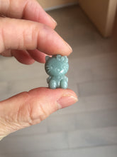 Load image into Gallery viewer, Type A 100% Natural dark green blue gray Guatemala jadeite jade cat kitty pendant PC143 Add one item