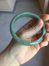 Load image into Gallery viewer, 61mm certified type A 100% Natural oily dark green gray Jadeite jade bangle PJ46-2867