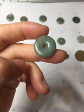 Load image into Gallery viewer, 17.5-20mm Type A 100% Natural oily dark green black gray(老油青) Jadeite Safety Guardian Button donuts pendant group PH237