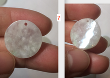Load image into Gallery viewer, 100% Natural icy watery white/light green jadeite Jade round disc Pendant/worry stone BF99