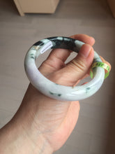 Load image into Gallery viewer, 57.8mm certified 100% natural light green/purple jadeite jade bangle F110-6206
