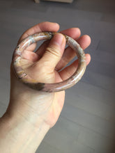 Load image into Gallery viewer, 58.9mm 100% natural pink brown black round cut rose stone (Rhodonite)bangle SY122