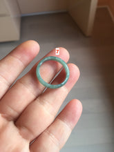 Load image into Gallery viewer, 18.8mm size 8 3/4 100% natural type A icy watery green/blue slim style Guatemala jadeite jade band ring group BP73