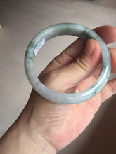 Load image into Gallery viewer, 54.9mm Certificated light green/purple with green floating flowers jadeite jade bangle S84-7072