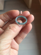 Load image into Gallery viewer, 16.7mm Size 6 1/4 100% natural type A dark green blue black gray Guatemala jadeite band ring group PE15