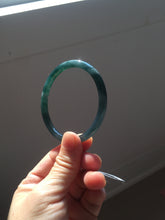 Load image into Gallery viewer, 55.8mm Certified Type A 100% Natural dark green/blue/gray/black Guatemala slim round cut Jadeite bangle PJ100-5624