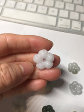 Load image into Gallery viewer, Type A 100% Natural light green/white/purple jadeite Jade Hawaiian flower Pendant AA66