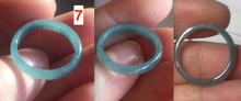 Load image into Gallery viewer, 16.5mm size 6 100% natural type A icy watery green/blue icy watery Guatemala jadeite jade band ring group BP83