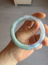 Load image into Gallery viewer, 57.5mm certified type A 100% Natural icy watery light green/purple/white Jadeite jade bangle BH138-1314