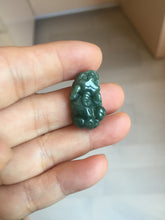 Load image into Gallery viewer, 100% Natural Type A Blue Green Gray Black 3D Pixiu (貔貅) Feng Shui Wealth Attractor Guatemala Jadeite Pendant Group Necklace PH222