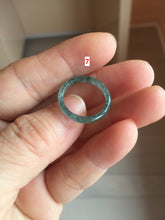 Load image into Gallery viewer, 15.7mm size 5 100% natural type A icy watery green/blue icy watery Guatemala jadeite jade band ring group BP87