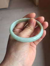 Load image into Gallery viewer, 53mm Certified Type A 100% Natural apple green brown oval Jadeite bangle BH97-2190