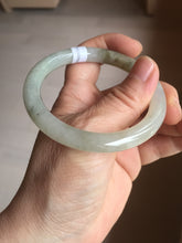 Load image into Gallery viewer, 54mm Certified type A 100% Natural light green dark green floating seaweed round cut Jadeite bangle PC60-6625
