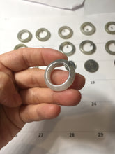 Load image into Gallery viewer, Size 6 -9 1/2 100% natural type A icy watery light yellow gray black white (灰冰) jadeite jade band ring PC228
