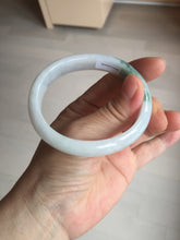 Load image into Gallery viewer, 52mm certified type A 100% Natural green/white oval jadeite jade bangle BK125-0256