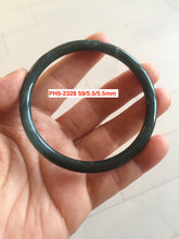 Load image into Gallery viewer, 59mm Certified Type A 100% Natural dark green/blue/gray with Guatemala slim round cut Jadeite bangle PH5-2328