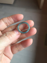 Load image into Gallery viewer, 16.7mm Size 6 1/4 100% natural type A dark green blue black gray Guatemala jadeite band ring group PE15