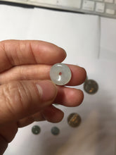 Load image into Gallery viewer, 12-17.5mm Type A 100% Natural oily dark green(淡油青) gray green Jadeite Safety Guardian Button donuts pendant PH61 Add on item