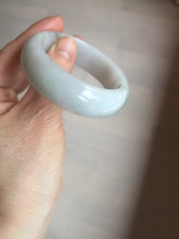 Load image into Gallery viewer, 47.5mm certified 100% natural Type A icy watery green white broad style oval jadeite jade bangle BK129-0267