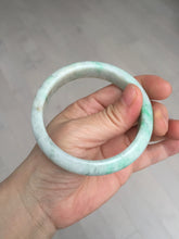 Load image into Gallery viewer, 56 mm Certified type A 100% Natural sunny green/white Jadeite bangle AY84-3462