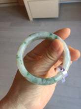 Load image into Gallery viewer, 51.2mm Certified Type A 100% Natural light green carved branches and flowers and golden-painted jadeite jade bangle BH123-6069