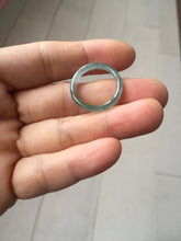Load image into Gallery viewer, 16.3mm size 5 3/4 100% natural type A icy watery green/blue Guatemala jadeite jade band ring group PA221