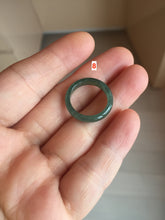 Load image into Gallery viewer, 15.3mm size 4 1/2 100% natural type A icy watery green/blue icy watery Guatemala slim jadeite jade band ring group AQ87