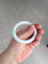 Load image into Gallery viewer, 50mm certified 100% natural Type A icy watery sunny green white (白底青) jadeite jade bangle BN69-9372