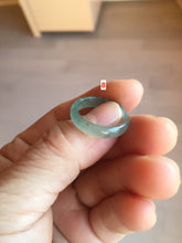 Load image into Gallery viewer, 16.9mm size 6 1/2 17.1mm 6 3/4 100% natural type A icy watery green/blue icy watery Guatemala jadeite jade band ring group BP81