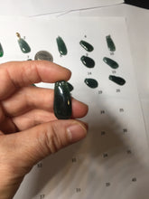 Load image into Gallery viewer, 100% Natural type A dark green gray black Guatemala Jadeite Jade thin blessed melon pendant PA210