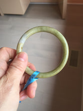Load image into Gallery viewer, 58.5mm 100% natural certified yellow/gray round cut jadeite jade bangle BK14-3294