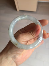 Load image into Gallery viewer, 54.7mm 100% natural type A icy watery light green/brown/black seaweed round cut jadeite jade bangle Q140-5253
