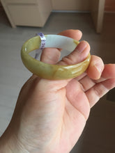 Load image into Gallery viewer, 52.4 mm Certified Type A 100% Natural yellow light green white Jadeite Jade bangle PH166-3808