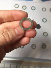 Load image into Gallery viewer, 13.3mm size 2 100% natural type A icy watery green/blue/yellow Guatemala square style jadeite jade pinky finger band ring/pendant group BS118