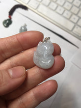 Load image into Gallery viewer, 100% natural type A dark green/light green/white/gray jadeite jade fox pendant necklace BF149