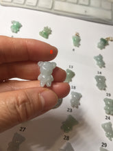 Load image into Gallery viewer, Type A 100% Natural icy watery light green sunny geen purple white clear jadeite jade cute baby bear pendant PH114 Add on item