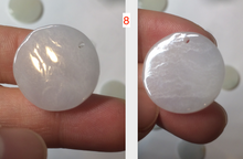 Load image into Gallery viewer, 100% Natural icy watery white/light green jadeite Jade round disc Pendant/worry stone BF99