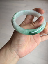 Load image into Gallery viewer, 56.1mm certified 100% natural icy watery light white/sunny green jadeite jade bangle BN71-3879