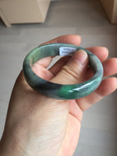 Load image into Gallery viewer, 51.2mm Certified Type A 100% Natural sunny green gray black(Wuji) Mountains Embrace Emerald(群山怀翠) jadeite jade bangle AZ180-0509
