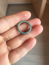 Load image into Gallery viewer, 15.7mm size 5 100% natural type A icy watery green/blue icy watery Guatemala jadeite jade band ring group BP87