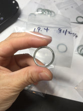 Load image into Gallery viewer, Size 2 1/2- 9 3/4 100% natural type A icy watery light green blue gray slim Guatemala jadeite jade band ring group PH234 Add on item