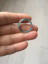 Load image into Gallery viewer, 16.3mm size 5 3/4 100% natural type A icy watery green/blue Guatemala jadeite jade band ring group PA221