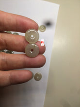 Load image into Gallery viewer, 12.5mm 100% Natural icy watery light green/yellow softy button donut dangling jadeite Jade earring group B207