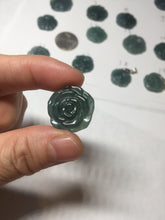 Load image into Gallery viewer, 100% Natural type A icy watery blue green gray Guatemala jadeite Rose Pendant group BP181